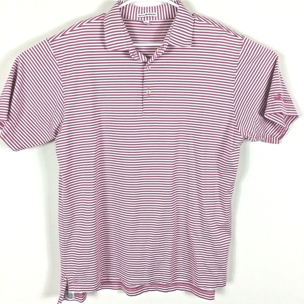 Peter Millar Golf Polo Short Sleeve Size Large Red